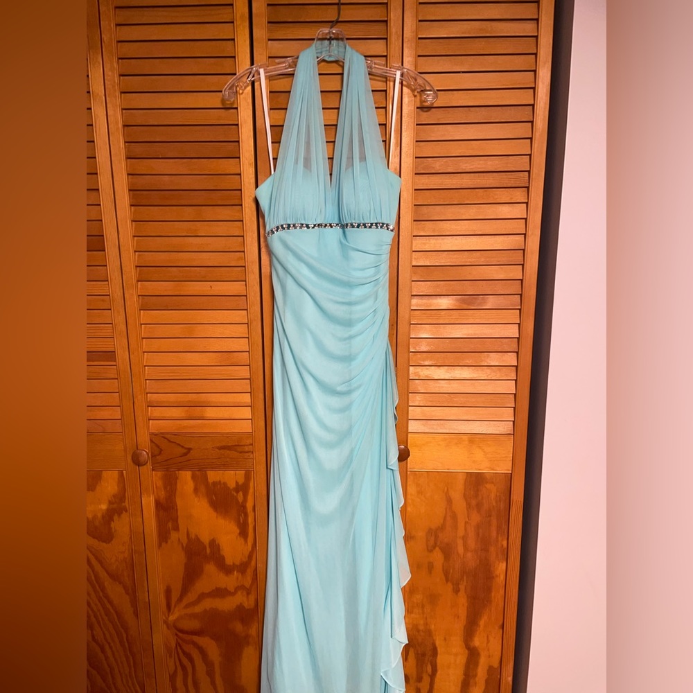 Aqua blue prom dress